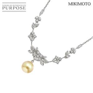 ミキモト MIKIMOTO 白蝶真珠 9.0mm ダイヤ 0.90ct ネックレス 45cm K18 WG 750 パール 付け替え チャーム付き Pearl Necklace 90218368