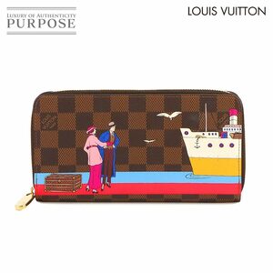 新品同様 ルイ ヴィトン LOUIS VUITTON ダミエ ジッピー ウォレット ラウンドファスナー 長財布 大西洋クルーズ エベヌ N41665 90230585