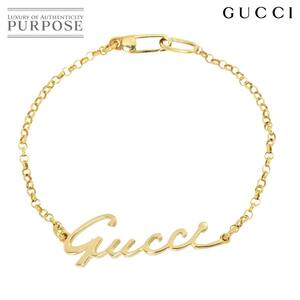 グッチ GUCCI ロゴ ブレスレット 16.5cm K18 YG イエローゴールド 750 Bracelet 90229052