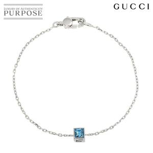  Gucci GUCCI G Cube голубой топаз браслет 16cm K18 WG белое золото 750 Bracelet 90227613