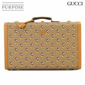 未使用 展示品 グッチ GUCCI ディズニー ミッキー ミニGGスプリーム トランクケース ブラウン 602675 ゴールド 金具 Luggage 90231700