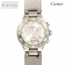 カルティエ Cartier マスト21 クロノスカフSM W1020012 クロノグラフ レディース 腕時計 デイト クォーツ Must 21 Chronoscaph 90232514_画像1
