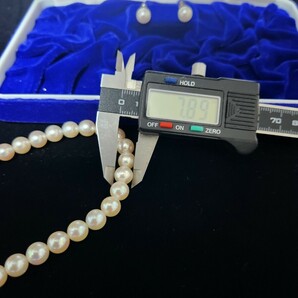 本真珠ネックレス プリンセスサイズ パールイヤリング k14wg セットの画像3