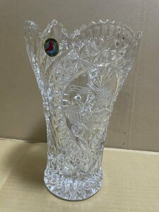 西ドイツ製 WEST GERMANY KAMEI GLASS クリスタル CRYSTAL HOFBAUER COLLECTION ホーフバウアー 一輪挿し 花瓶 花器 小鳥