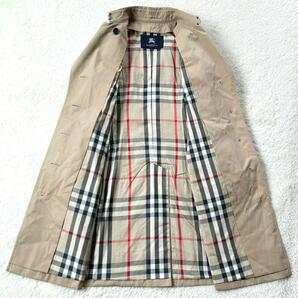 1円～ 未使用級 BURBERRY London バーバリー ロンドン トレンチコート シングル 裏ノバチェック ベージュ メガチェック L レディースの画像4