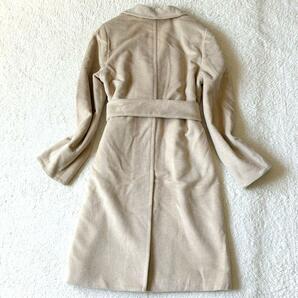 1円～ 極美品 Max Mara マックスマーラ ロングコート 銀タグ 女優襟 アンゴラ混 ベージュ サイズM レディース 1スタの画像5