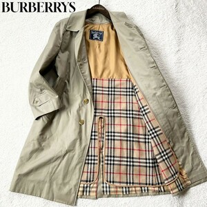 1円～ 極美品 Burberrys バーバリー ステンカラーコート 裏ノバチェック ベージュ S ライナー 1スタ