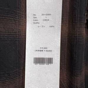 24ss COMOLI レーヨンオープンカラーシャツ サイズ1 check チェック コモリ z01-02005 新品未使用の画像4
