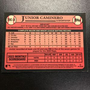 Junior Caminero 2024 Topps Series 1 #T89C-34 Chrome Mojo Refractor Rookie RC Raysの画像10