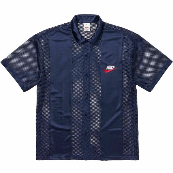 Supreme Nike Mesh S/S Shirt L 24ss Navy