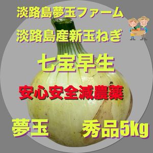 淡路島産新玉ねぎ 秀品 5kg 七宝早生 極早生 高糖度 減農薬 夢玉 南あわじ産