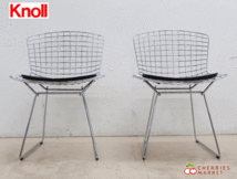 ◆展示品◆ Knoll ノル ノール Bertoia Side Chair ベルトイアサイドチェア ダイニングチェア/アームレスチェア 2脚 シートパッド付 39万_画像3