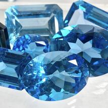 〔天然ブルートパーズおまとめ200ct 〕a ルース 裸石 ジュエリー ブルートパーズ jewelry blue topaz DF0 ②_画像2