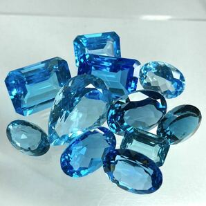 〔天然ブルートパーズおまとめ205ct 11点〕a ルース 裸石 ジュエリー ブルートパーズ jewelry blue topaz DF0 ①の画像3