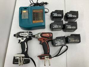 S104[10]S4(インパクトドライバー) 使用感多中古 Makita/マキタ 14Vインパクトドライバーセット TD138D TD130D ※バッテリー付き 4/5出品