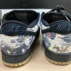 S153[08]S21(靴) 中古 NIKE×Supreme SB DUNK LOW FD8778-001 27㎝ ブラック/ブラックマルチカラー/ ※底ゴム色ヤケ有 4/10出品の画像5