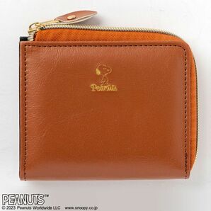 2 95 スヌーピー BROWN SMOOTH COMPACT 財布 送料210円の画像1