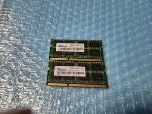 即決 Asint製 DDR3 4GB×2枚 合計8GB PC3-10600S PC3-8500S互換 SO-DIMM 送料120円～