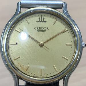 【N-18710】1円スタート SEIKO CREDOR 8J81-6B00 不動品 社名入り セイコー クォーツ 腕時計 中古品 クレドール