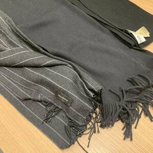 【N-19294】1円スタート マフラー3点セット HUGO BOSS Ermenegildo Zegna ドルガバ まとめ売り 防寒具 経年劣化有 保管品 