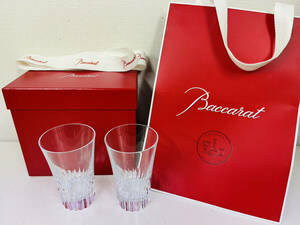 【K-27913】【1円～】バカラ Baccarat ハイボールグラス ペアグラス 記念品 記念日 洋食器 高さ約11cm口径約7cm 箱付き