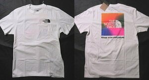 本物正規◆ノースフェイス◆Tシャツ BOX NSE ■XXL■白 /OMBREGRAPHIC■ボックスロゴ 新品■アメリカ限定/691