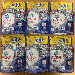 アリエール　超抗菌プレミアム　 1260g×6袋　液体洗剤　 洗濯洗剤　 つめかえ用　 アリエール　P&G 1本消臭　約3.1倍