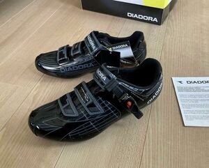 ★1セットのみ 未使用 DIADORA ディアドラ Trivex Plus ロードシューズ 26.5cm 42 SPD-SL 黒黒 即決