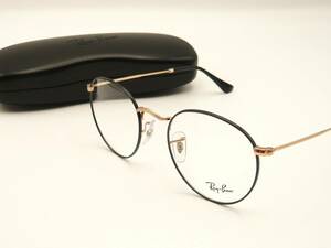 New Ray-Ban RX3447V-3173-50 Острый классический круглый металл RB3447V Black-On Rose Gold