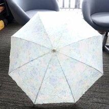 【1円】UVケア 晴雨兼用 折りたたみ傘 ピンク ブルー 花柄 レディース レトロ 保管品 USED /2404C_画像5