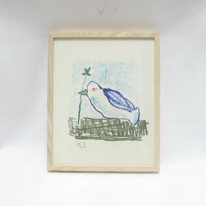 黒田征太郎 絵画 鳥 額装 美術品 USED /2404D