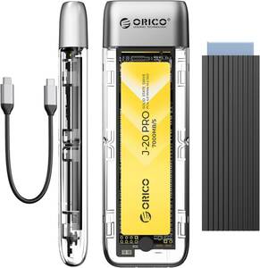 ORICO SSD 外付けケース NVMe対応、工具不要透明USB3.2 Gen2 10Gbps高速転送 M.2 SSD 外付けケース