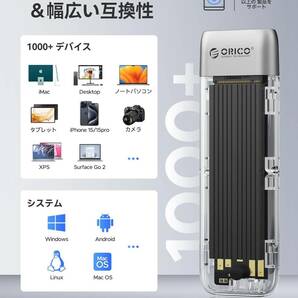 ORICO SSD 外付けケース NVMe対応、工具不要透明USB3.2 Gen2 10Gbps高速転送 M.2 SSD 外付けケースの画像2