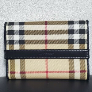 1円〜BURBERRY バーバリー 三つ折り財布 ノバチェック レディース 056