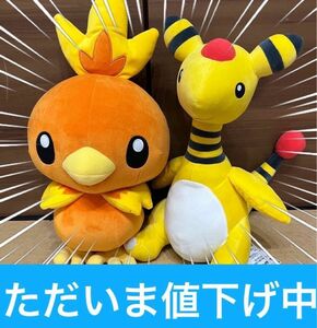 【新品未使用タグ付き】 ポケットモンスター　 めちゃもふぐっとぬいぐるみ　 アチャモ　デンリュウ