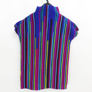 2009 me ISSEY MIYAKE MULTI STRIPED PLEATS TOP ミー イッセイミヤケ マルチ ストライプ プリーツ トップ プリーツプリーズ の画像2