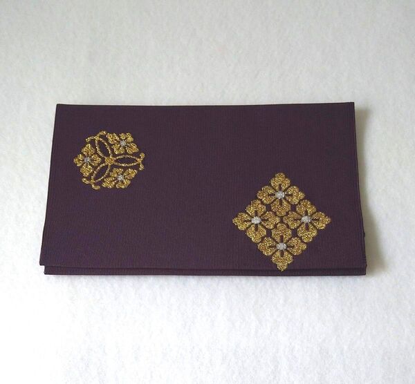 金封帛紗 ふくさ 紫 刺繍
