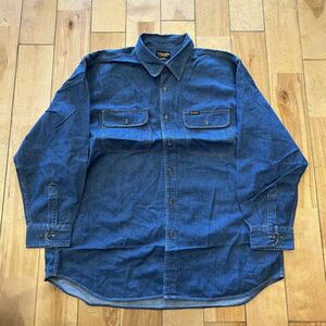 ★Wrangler/ラングラー/デニムシャツ/長袖シャツ/デニム/シャツ/インディゴ/アメカジ/メンズ/4Lサイズ/大きいサイズ