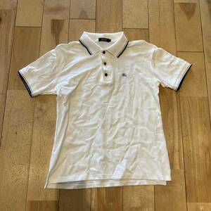 *BURBERRY BLACK LABEL/ Burberry Black Label / polo-shirt / short sleeves / Logo / one Point / men's /M size 