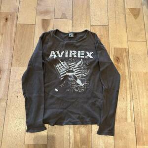 ★AVIREX/アヴィレックス/アビレックス/長袖Tシャツ/長袖/Tシャツ/ワッフル/サーマル/ロゴ/メンズ/Lサイズ