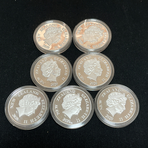 【X218】収蔵品放出2020年ニュージーランド エリザベスⅡ ディズニー ミッキー ミニー ドナルド 等紀念銀貨 コイン カラーメダル 7枚セットの画像2