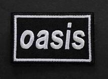  《黒白OS四角》黒白■新品未使用 『oasis/オアシス』イギリス バンド 刺繍ワッペン（パッチ） ■ミュージック 音楽 楽器 仲間 ■_画像3