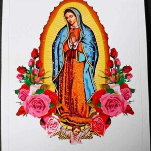 ST《左向祈祷全身》Gu聖母■激渋《グアダルーペ》聖母 マリア様 キリスト 教会 聖堂 メキシコ アメリカ ステッカー■《開運 幸運》