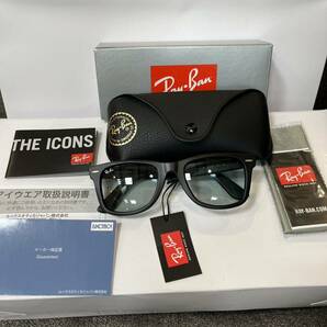 正規品RayBan レイバン ウェイファーラー WAYFARER RB2140F 601/SR5 52 マットブラック/ライトグレイ アジアンフィット 正規品ケース黒 の画像7