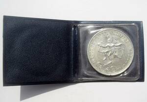 送料185円 1968 メキシコオリンピック記念 25ペソ 銀貨 専用ケース付