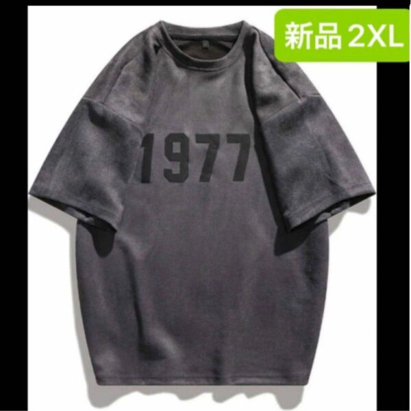 新品　レディース 半袖Tシャツ　トレーナー　スウェット　グレー　2XL 3L ゆったり　大きいサイズ　オーバーサイズ　韓国風　