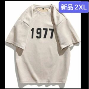 新品レディース 半袖Tシャツ　トレーナー　スウェット　アプリコット　2XL 3L ゆったり　大きいサイズ　オーバーサイズ　韓国風　