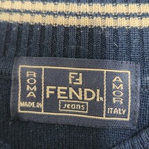 フェンディ 入手困難 美品 L相当 ◎FENDI ニット ズッカ柄 ハイネック スリット 希少デザイン メンズ アーガイル柄 長袖 黒 ブラック_画像8