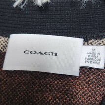 現行 極美品 希少 2XL相当 COACH コーチ カーディガン ブルゾン ジャケット 総柄 ホース&キャリッジ ストライプ Cロゴ マルチカラー 黒_画像7