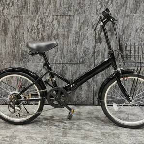 【新品訳ありアウトレット品】20インチ折り畳み自転車SHIMANO外装6段変速 ブラック【SK5782】の画像1